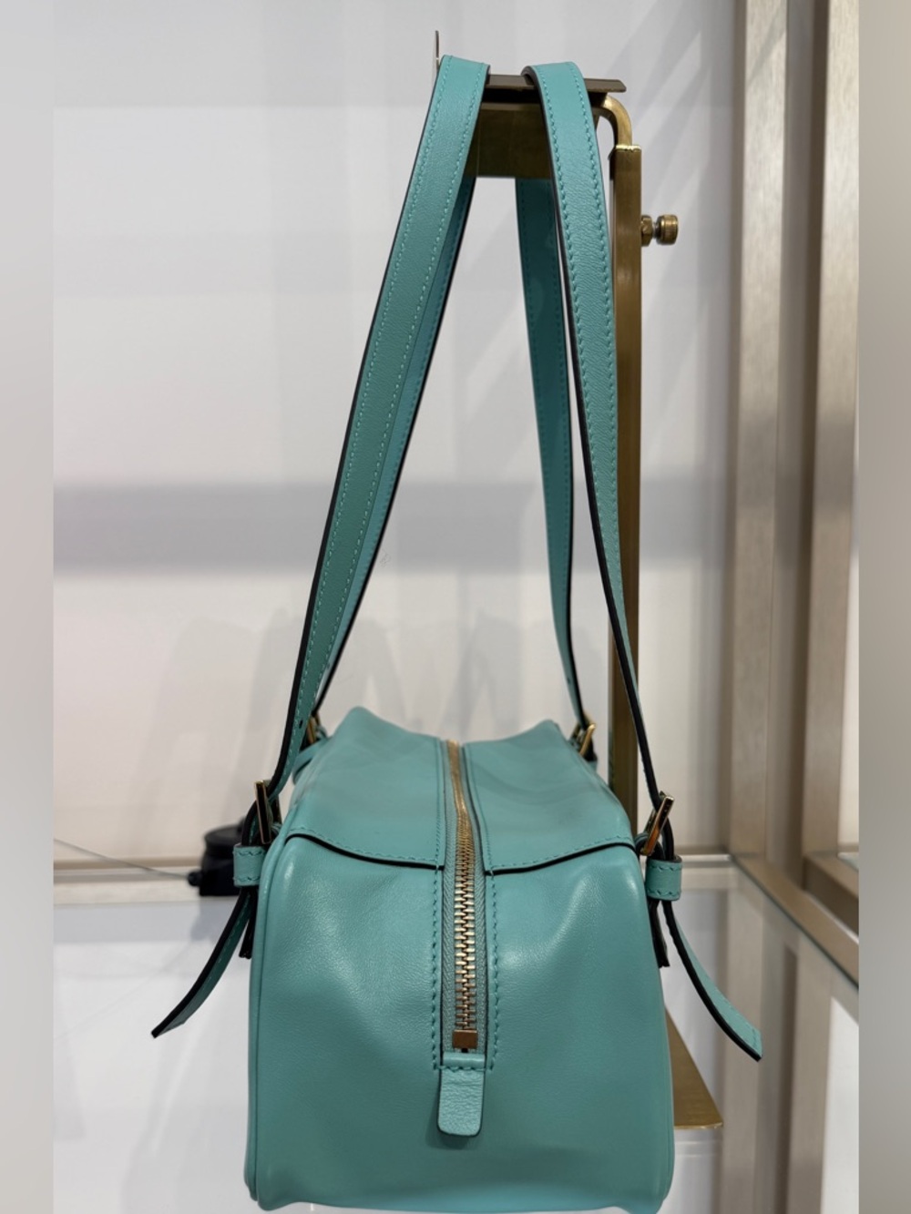 Versace tag shoulder bag leather green NEW - Picture 4 of 8